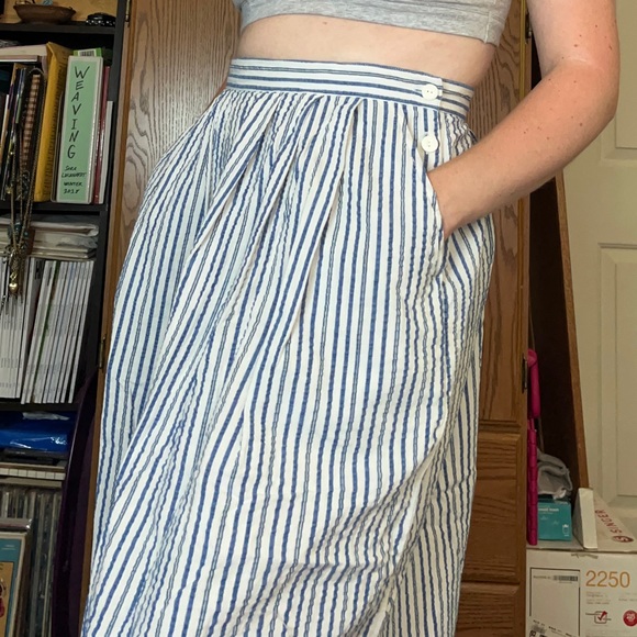 80s Striped Seersucker Skirt - Picture 6 of 11